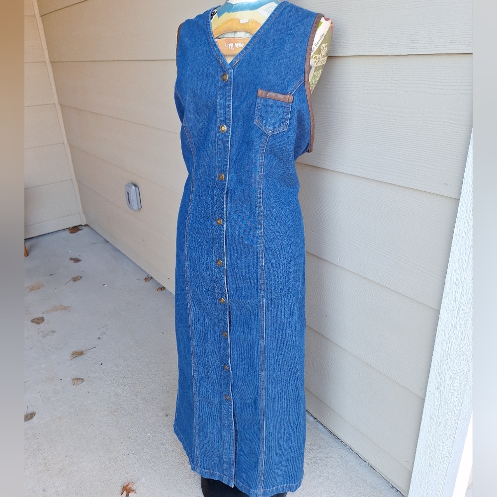 Vintage 90s maxi jean dress XL